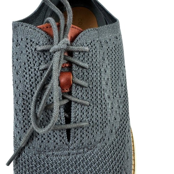 Cole Haan Size 11.5 Original Grand Mens Tie Shoes Stitchlite Wingtip Oxford Gray - Picture 5 of 11